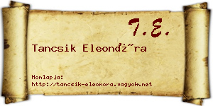 Tancsik Eleonóra névjegykártya